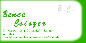 bence csiszer business card